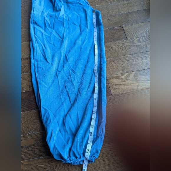 Emery Rose Blue Barrel Leg Womens Pants Size S Harem Rushed Back Ballet Balloon - Picture 10 of 10